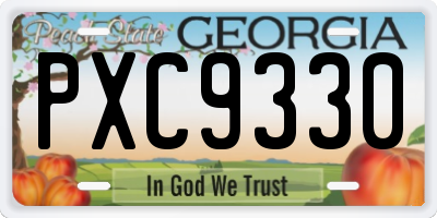 GA license plate PXC9330