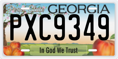 GA license plate PXC9349
