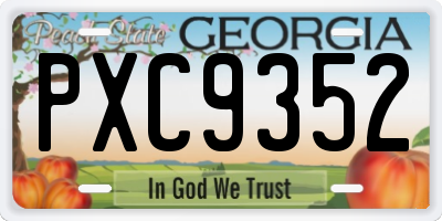 GA license plate PXC9352