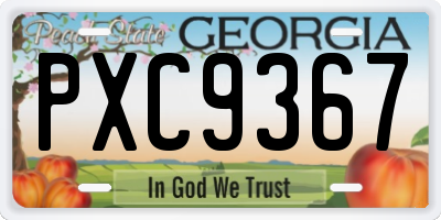 GA license plate PXC9367