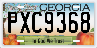 GA license plate PXC9368