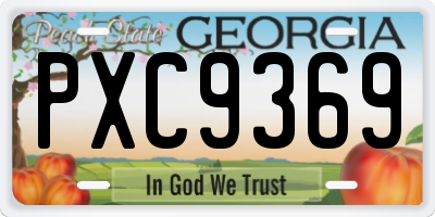 GA license plate PXC9369