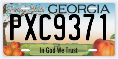 GA license plate PXC9371