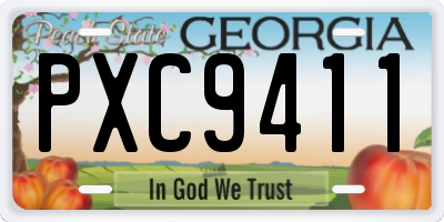 GA license plate PXC9411