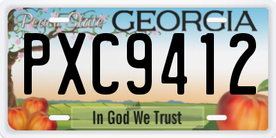 GA license plate PXC9412