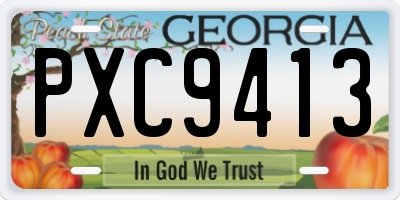 GA license plate PXC9413