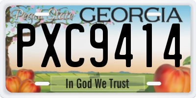 GA license plate PXC9414