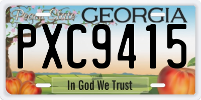 GA license plate PXC9415