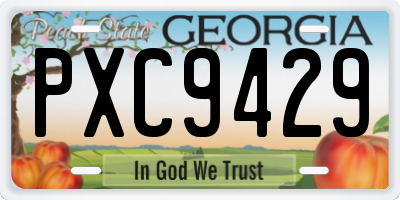 GA license plate PXC9429