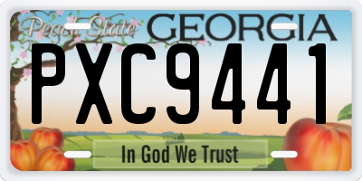 GA license plate PXC9441