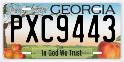 GA license plate PXC9443