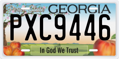 GA license plate PXC9446