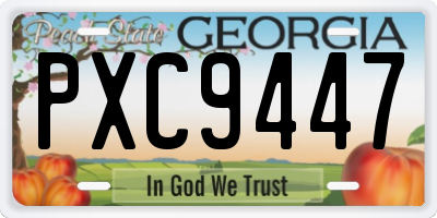 GA license plate PXC9447
