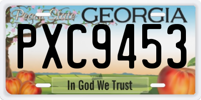 GA license plate PXC9453