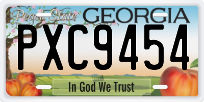 GA license plate PXC9454