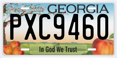 GA license plate PXC9460