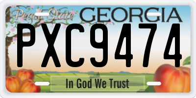 GA license plate PXC9474