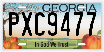GA license plate PXC9477