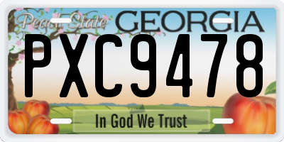 GA license plate PXC9478
