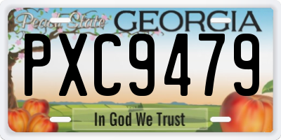 GA license plate PXC9479