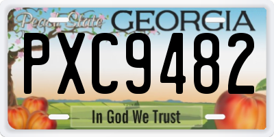 GA license plate PXC9482