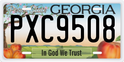 GA license plate PXC9508