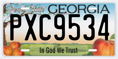 GA license plate PXC9534