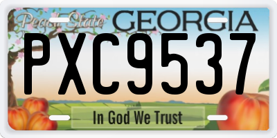 GA license plate PXC9537