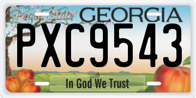 GA license plate PXC9543