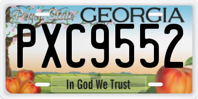 GA license plate PXC9552