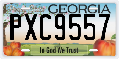 GA license plate PXC9557