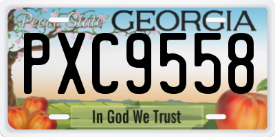GA license plate PXC9558