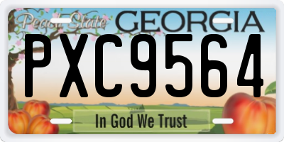 GA license plate PXC9564
