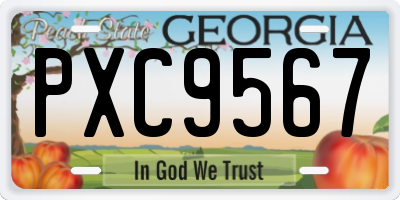 GA license plate PXC9567