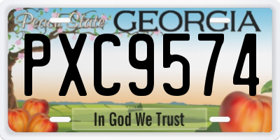 GA license plate PXC9574