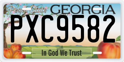 GA license plate PXC9582