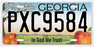 GA license plate PXC9584