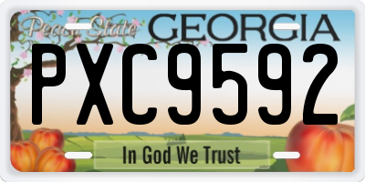 GA license plate PXC9592