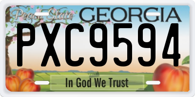 GA license plate PXC9594