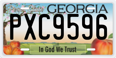 GA license plate PXC9596