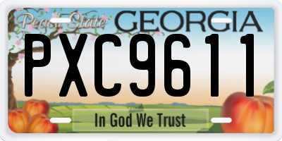 GA license plate PXC9611