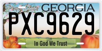 GA license plate PXC9629