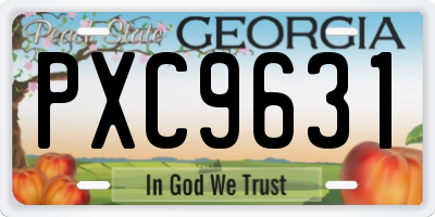 GA license plate PXC9631