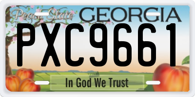 GA license plate PXC9661