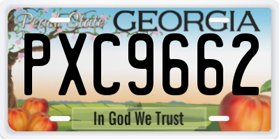 GA license plate PXC9662