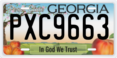 GA license plate PXC9663