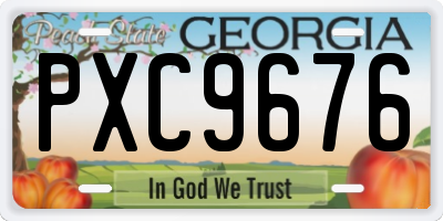GA license plate PXC9676