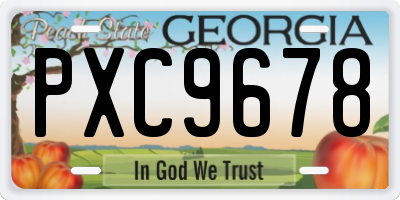 GA license plate PXC9678