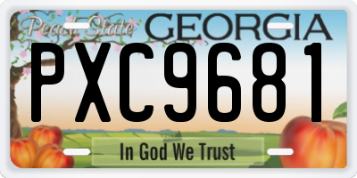 GA license plate PXC9681