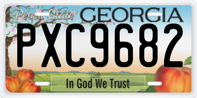 GA license plate PXC9682